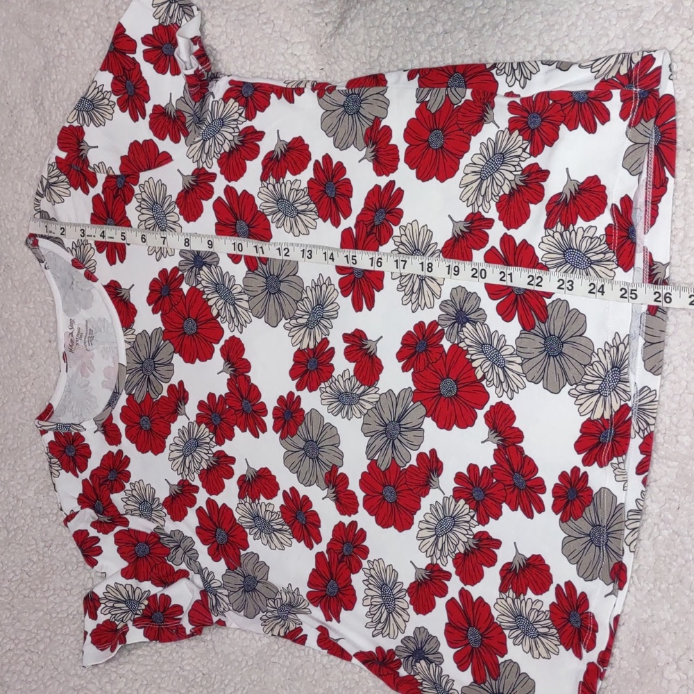 White Stag Women Printed Tops Size XXL Short Sleeve Floral 100% Cotton - Picture 5 of 10